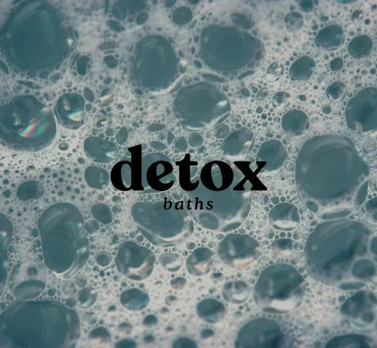 Bubbling water with the words detox bath