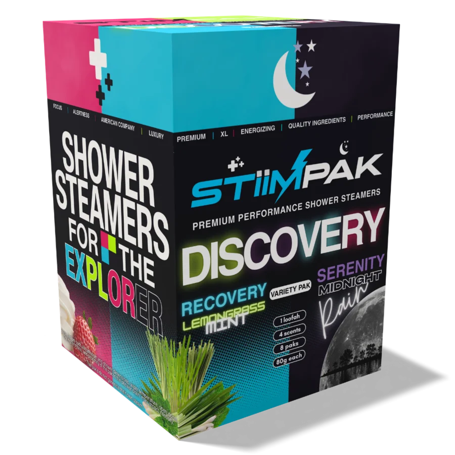Box of Stiiimpak shower steamers with various scents