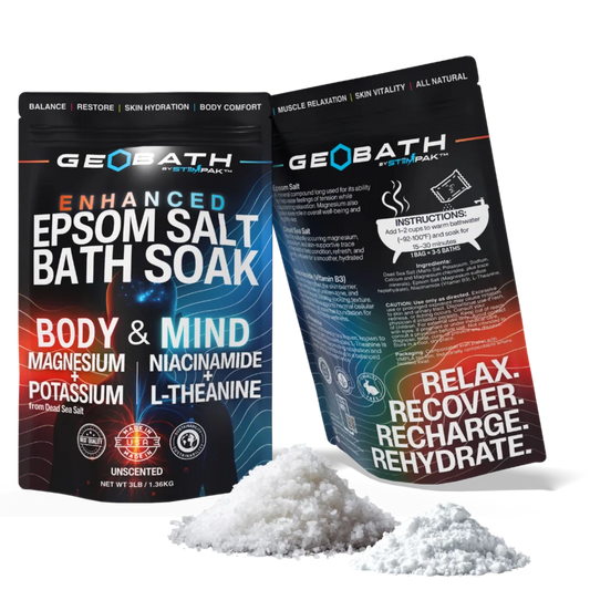 Two packages of GeoBath Enhanced Epsom Salt Bath Soak