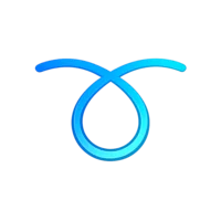 Blue logo loop on transparent background