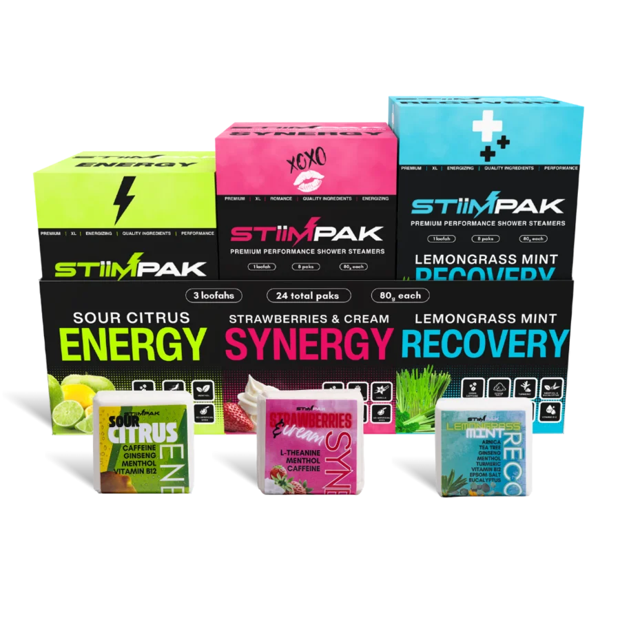 Collection of StiimPak product boxes with various scents