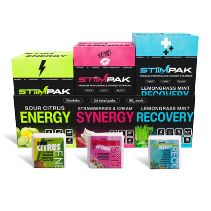 Collection of StiimPak product boxes with various scents