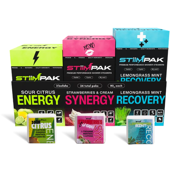 Collection of StiimPak product boxes with various scents